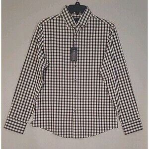 NWT Mizzen Main Leeward Performance Dress Shirt Mens S Plaid Button Up No Tuck